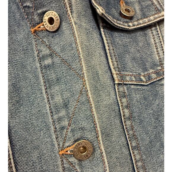 Guess Womans S Vintage y2k Denim Jean Jacket Button Front Medium Wash Blue EUC! - Picture 5 of 13